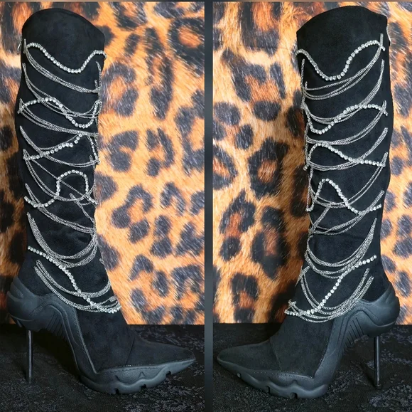 Azalea Wang Taty Suede Embellished Boots - Picture 8 of 11